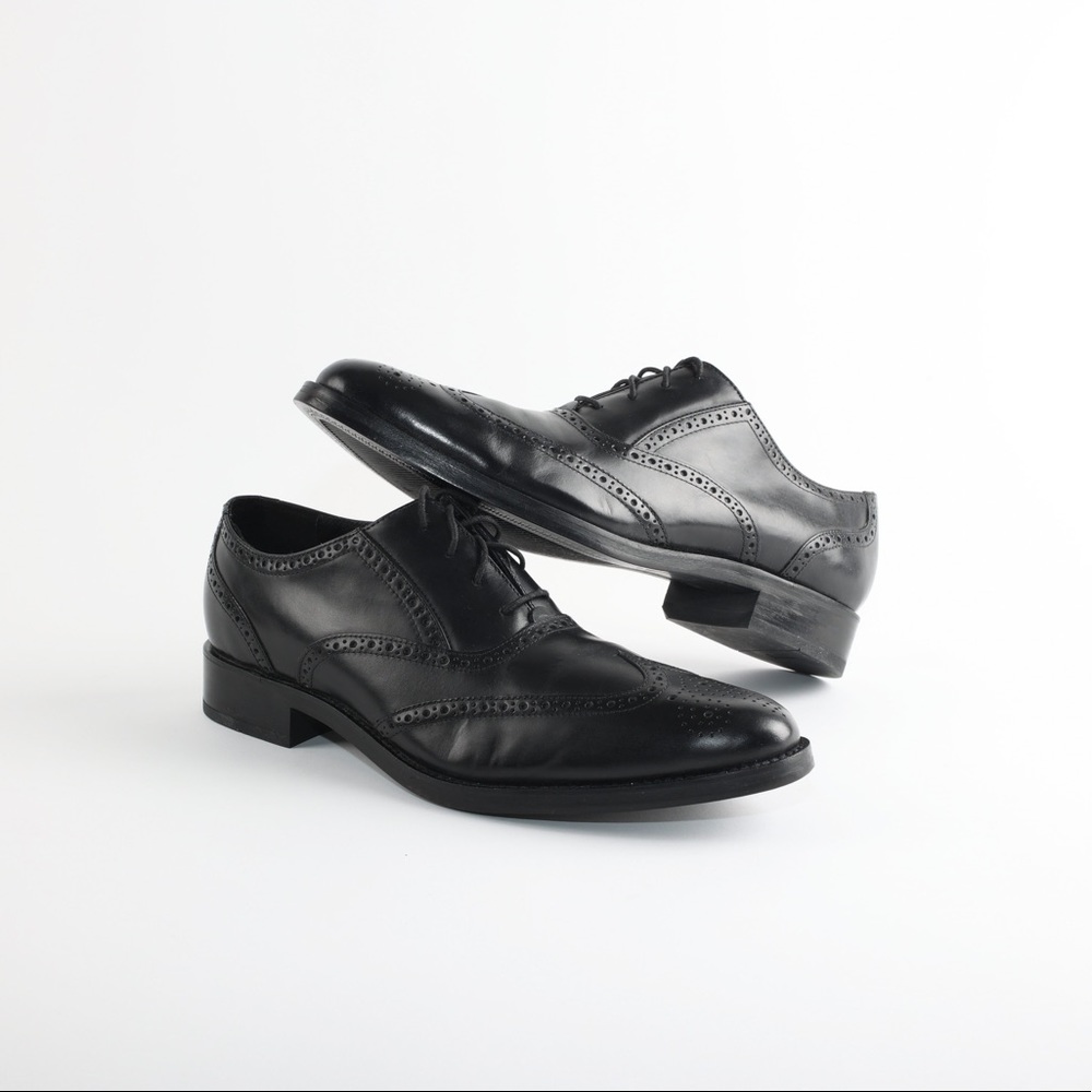 Cole Haan Mens Size 11 Madison Bal Wing 2 Brogue Dress Shoes Black Lace Up